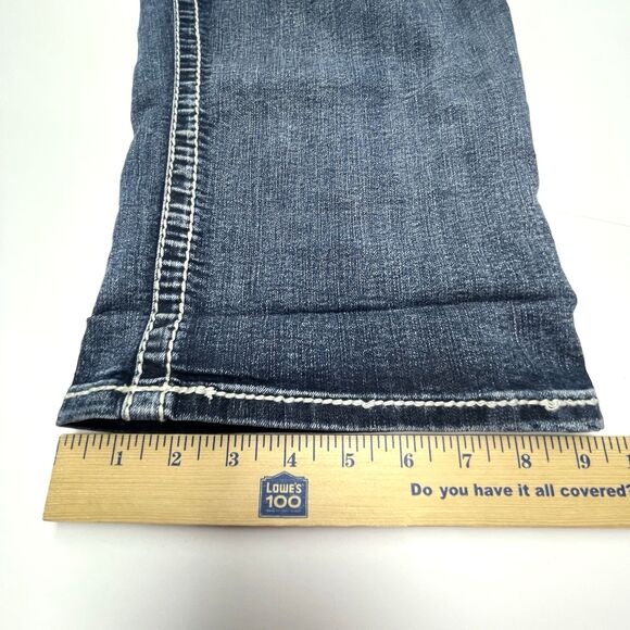 Maurices Denim Capris Heavy Stitch Embroidery Bling Pockets Women's Size 24 - Picture 14 of 16